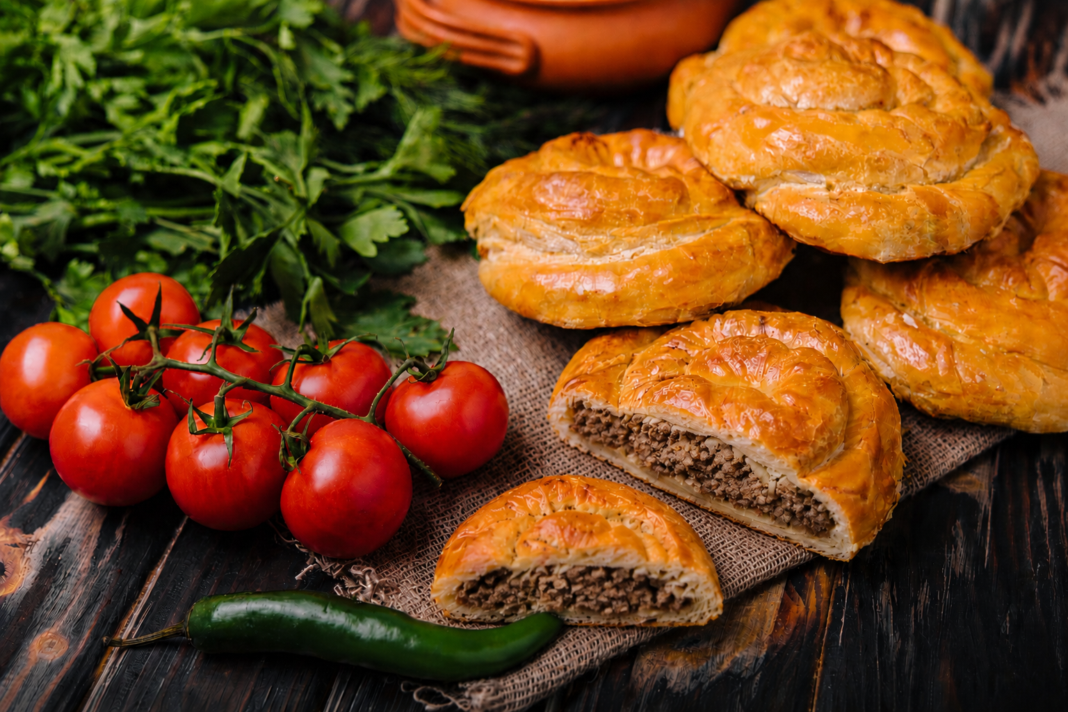 Frozen Small Round Beef Burek – Pack of 6